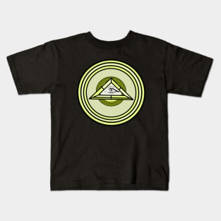 Eye of God Triangle Inside Circles Kids T-Shirt